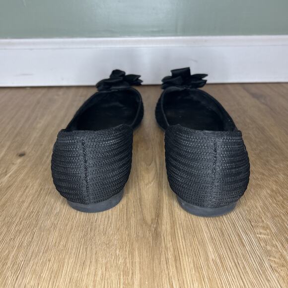 VIVAIA Women’s 10 EU 41 Flats D'Orsay Pointed-Toe Black Knit Bow Dressy Comfort - Picture 5 of 7